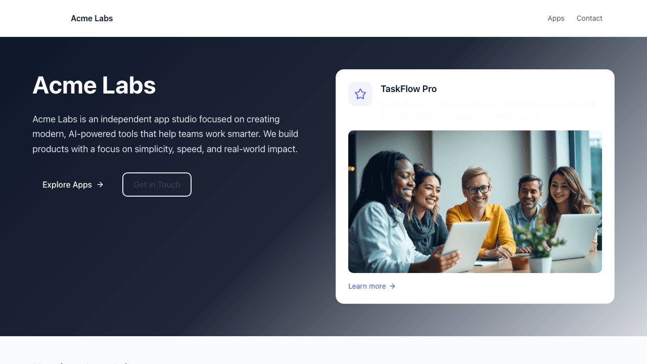 Studio Portfolio Page